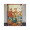 Vintage Metal Cat Coffee Sign Wall Art Kitchen Decor