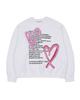 THEMUSEUMVISITOR Heart Printed Inside-Out Sweatshirts (White)