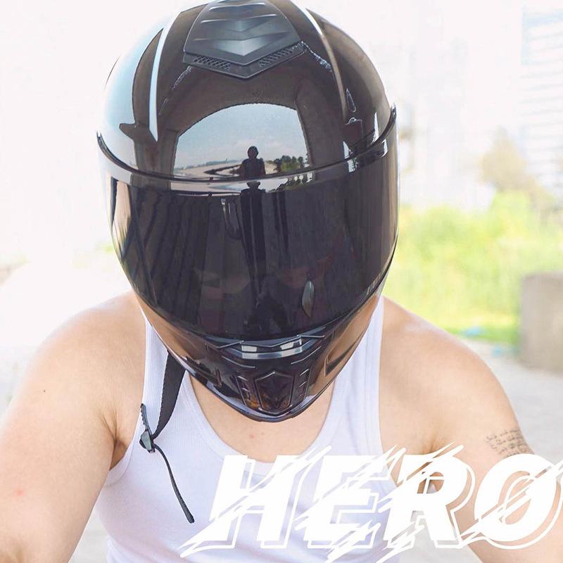DOT Authentication Orz Motorcycle helmet for men and women, open-face helmet with dual visors, winter tail wing, semi-full coverage, all-season blue