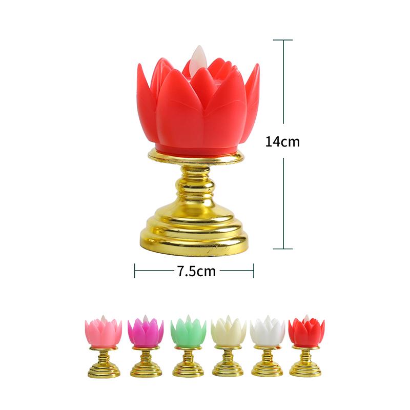 Led Lotus Light Battery Operated Colorful Soft Natural Light Buddha Lamps Prayer Flicker Led Candle Tea Lamp Temple Decoration