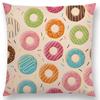 Housse de Coussin Imprimés Colorés Bonbons Chocolat Donuts Joli Motif Glace Couleur Fête Décor Housse de Coussin Déco Canapé