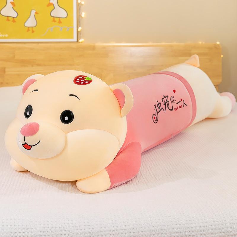 Bär schlafend langes Schlafen Überwurf Kissen Plüschtier Puppe groß Stoffpuppe Bett Umarmen Schlafen mit Kissen