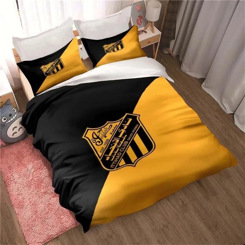 Al-Ittihad Club Jeddah Bedding Set Boys Girls Twin Queen Size Duvet Cover Pillowcase Bed Kids Adult Fashion Home Textileextile