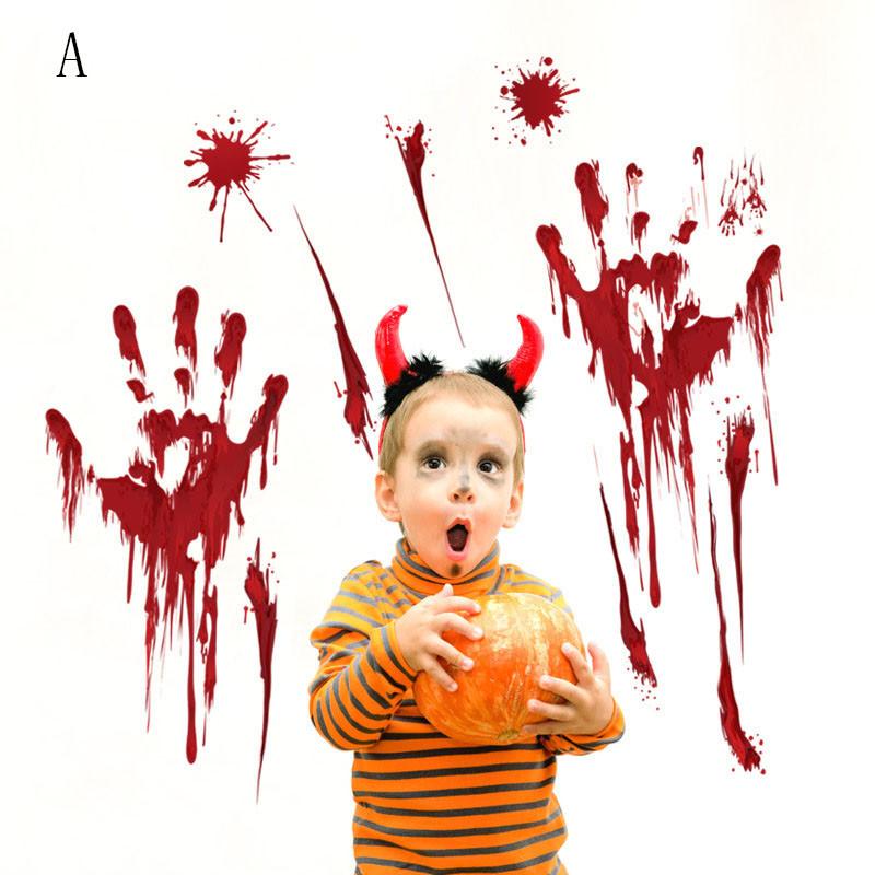 Halloween Trace Decoration Vinly Decal Blooding Handprint Bloody Sticker