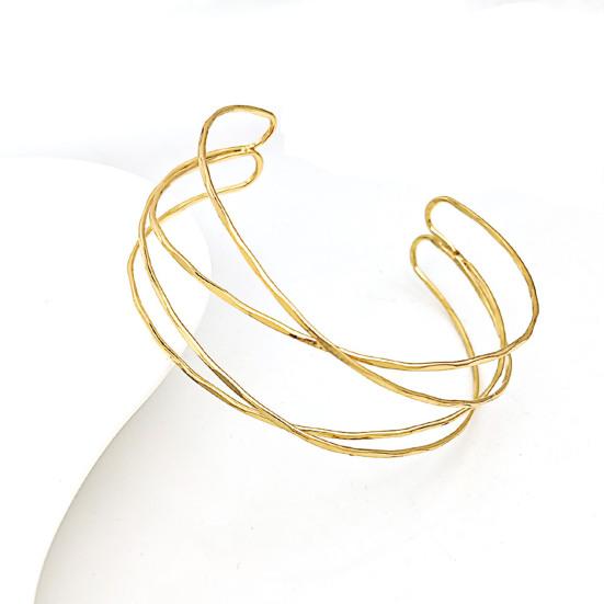 7Pcs/Set Bohemian Style Open Design Cuffs Metal Arm Bracelets Adjustable Stackable Arm Electroplated
