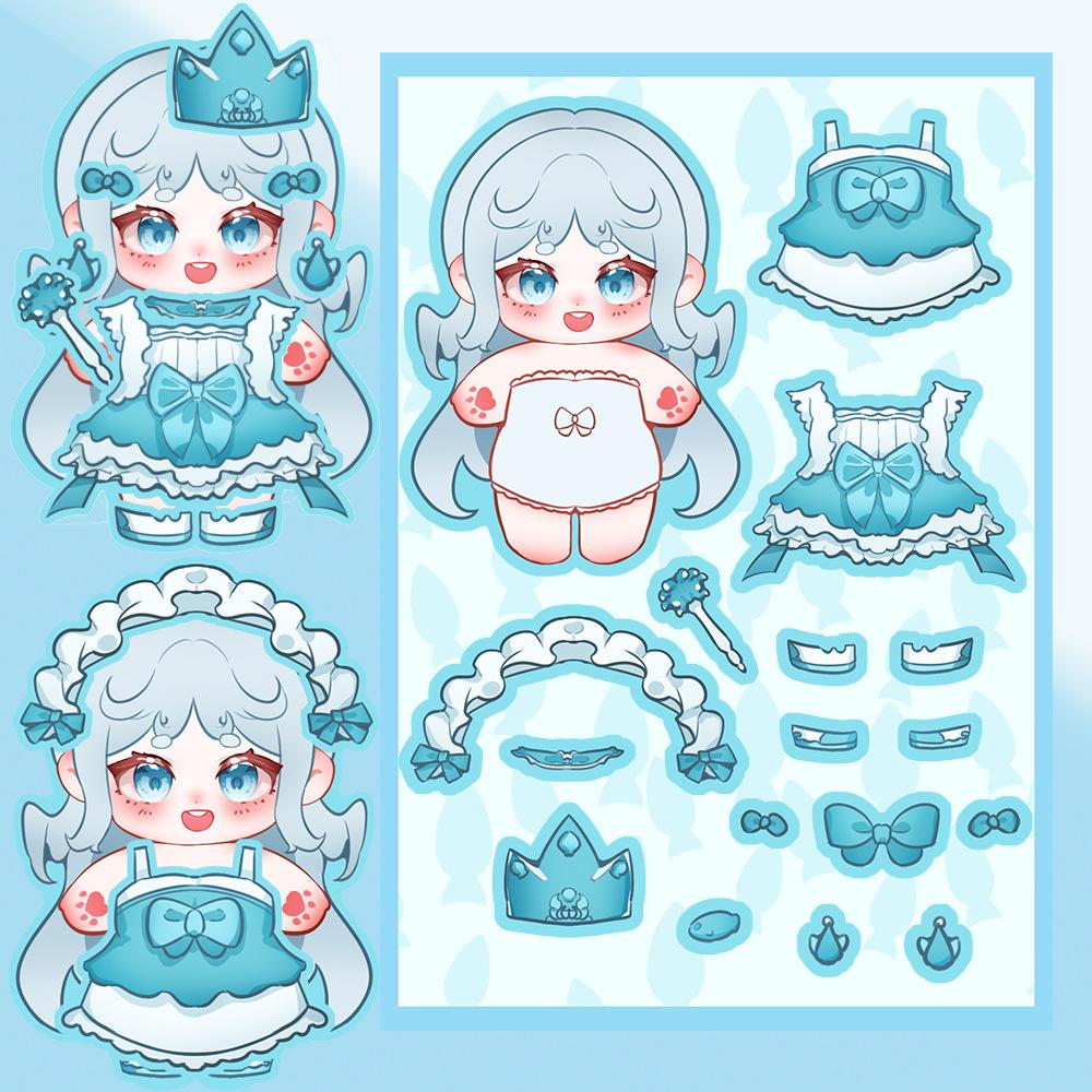 8 Katoenen Poppen Verkleden Karakter Stickers DIY Hand Account Kleine Kaart Telefoonhoes Decoratie Koreaanse Ins