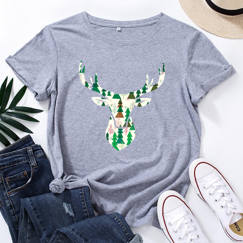 Women's Pure Cotton Loose Top Round Neck Short Sleeves T-Shirts Women’s