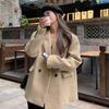 Kadınlar İçin Şık Oversize Retro Yün Blazer Ceket, Kalınlaştırılmış Sonbahar Kış Kore Tarzı Bol Kesim Vintage Zarif Üst Düzey Takım Elbise Ceket