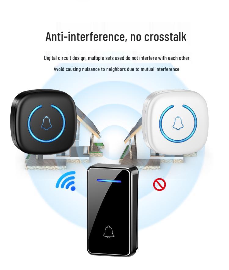 Wireless Self-Powered Home Doorbell with Long-Range Remote for Elderly - Includes One Transmitter and Two Receivers