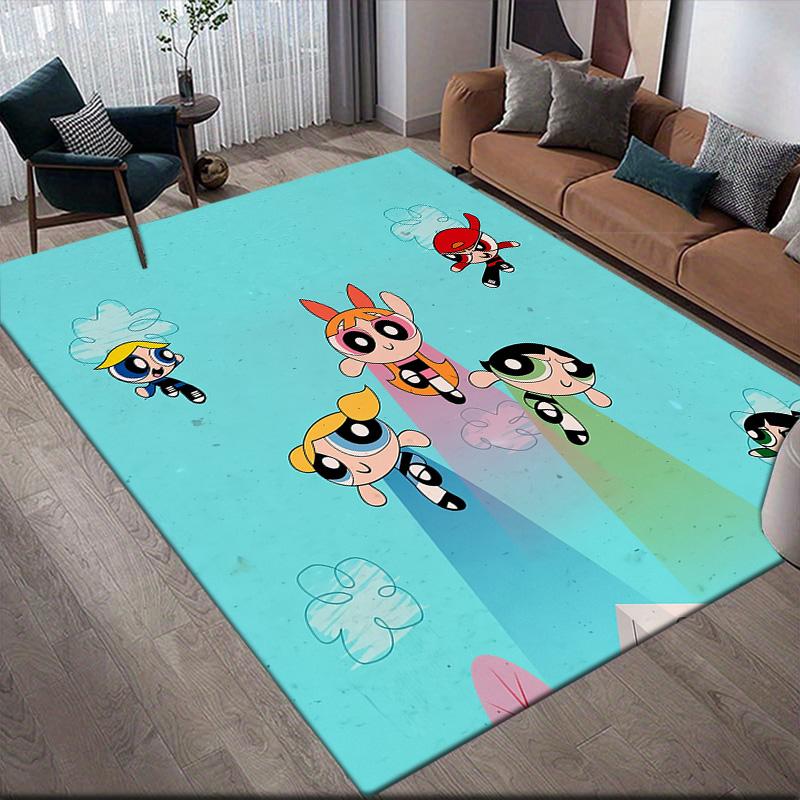 Tapis de sol antidérapant Collection Les Supers Nanas, tapis rectangulaire pour salon, zone de jeu et chambre à coucher