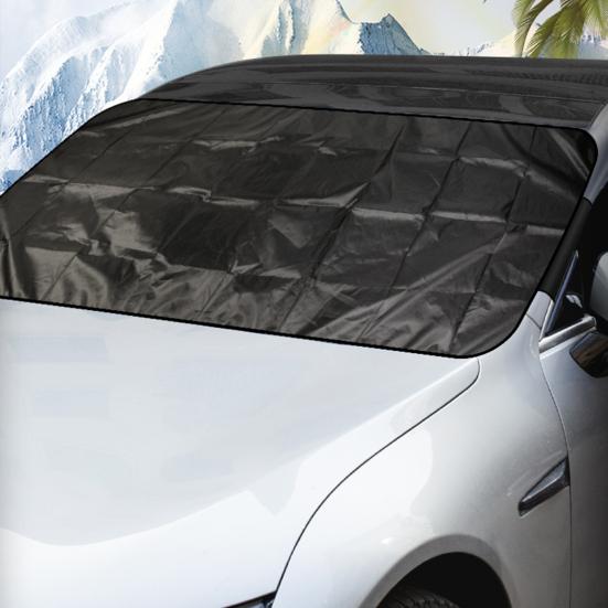 1/2Pcs Windshield Cover Anti-Theft Windproof Sunshade Waterproof Frost Protector for Cars SUVs Trucks Heavy Duty Winter Snow Ice Cover with Suction