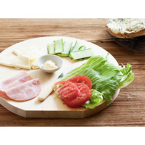 Umezawa Wooden Cutting Board, Hinoki (Cypress), Small, Round, 25cm Diameter x 2cm Thick, Made in Japan, 455116