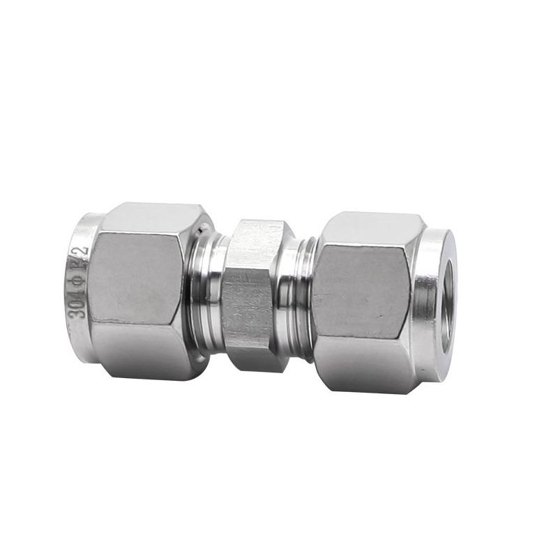 1/16"-1" 3-25mm Tube OD Compression Union SUS316L Stainless Steel Euqal Coupler Pipe Fitting Connector With UNF Nut Lock