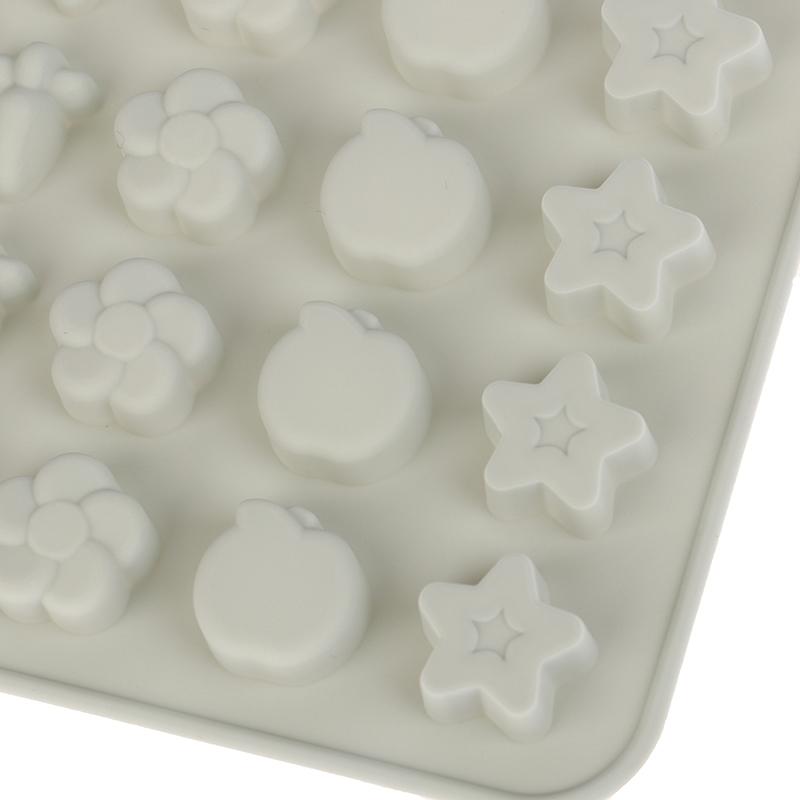 1 adet 54 Kaviteler Meyve Hayvan silikon kalıp Diy Mini Çikolata Buz Küpü Tepsi Damlalıklı Şeker Fudge Yapışmaz Jöle Pişirme Kalıp