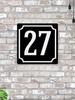 House Number 30 Classic Black Metal Sign 20x20cm, Modern Door Wall Decor