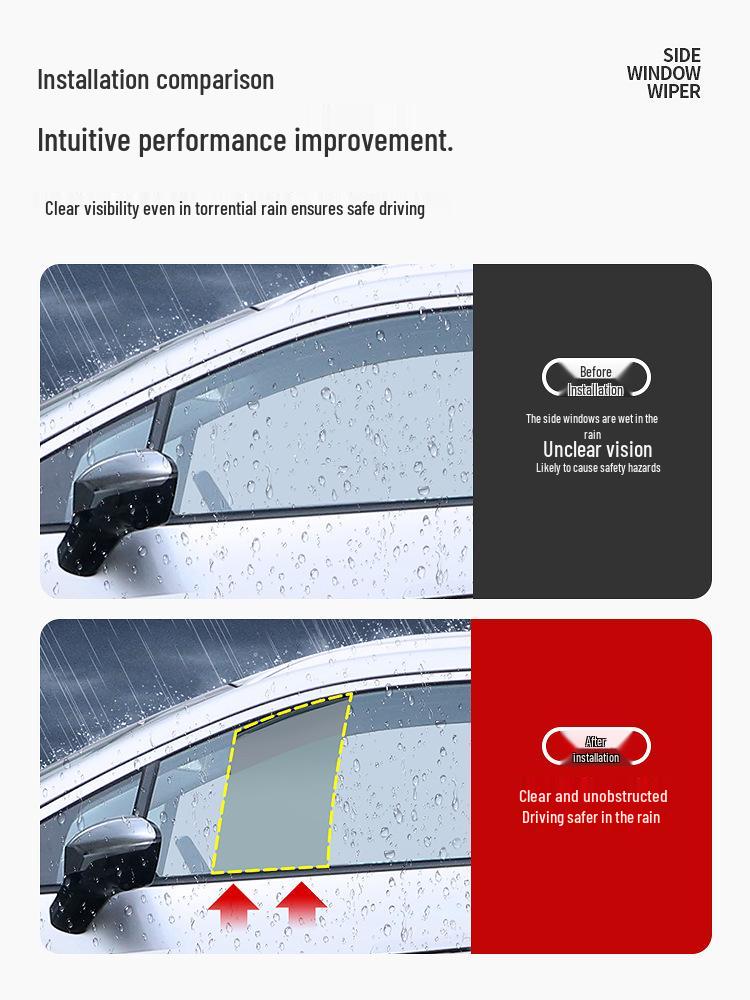Aion LXplus Car Side Window Rainproof & Anti-Fog Double Scraper Rubber Wiper Blade