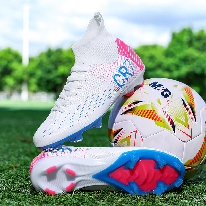 Grenzüberschreitende High-Top Fußballschuhe für Jugendliche, AG Längsnocken, TF Nocken für Grund- und Sekundarschüler.