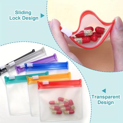 5/10/20Pcs Pill Pouch Bags Zippered Pill Pouch Reusable Clear Pill Bags Self Sealing Travel Medicine Jewelry Organizer Storage