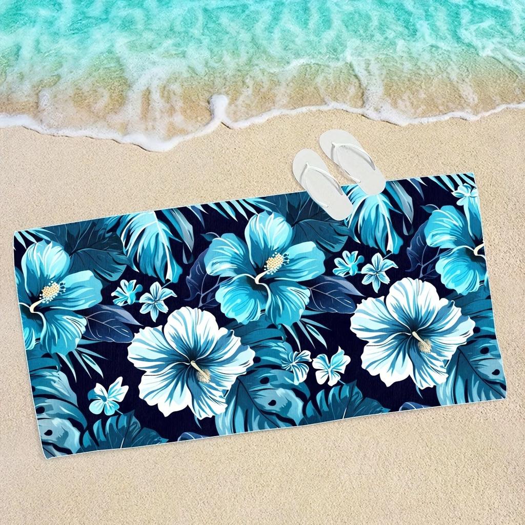 Floral Print Beach Towel Soft Quick Dry Microfiber Absorbent Bath Towel for Swimming Travel Camping Pool Essential Blanket