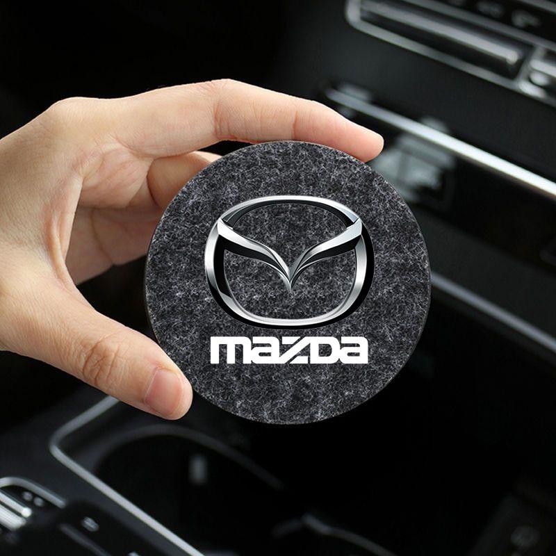 Felt Water Coaster Non-slip Durable Car Water Cup Bottle Holder Pad for Mazda 3 Bk Bl 323 Axela Atenza CX-3 CX-4 CX5 CX-7