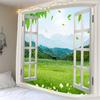 Forest Avenue Das Fenster, bedruckter Wandteppich, dekorativer Mandala-Wandteppich, Heimdekoration, große Hippie-Landschaft, Wandbehang