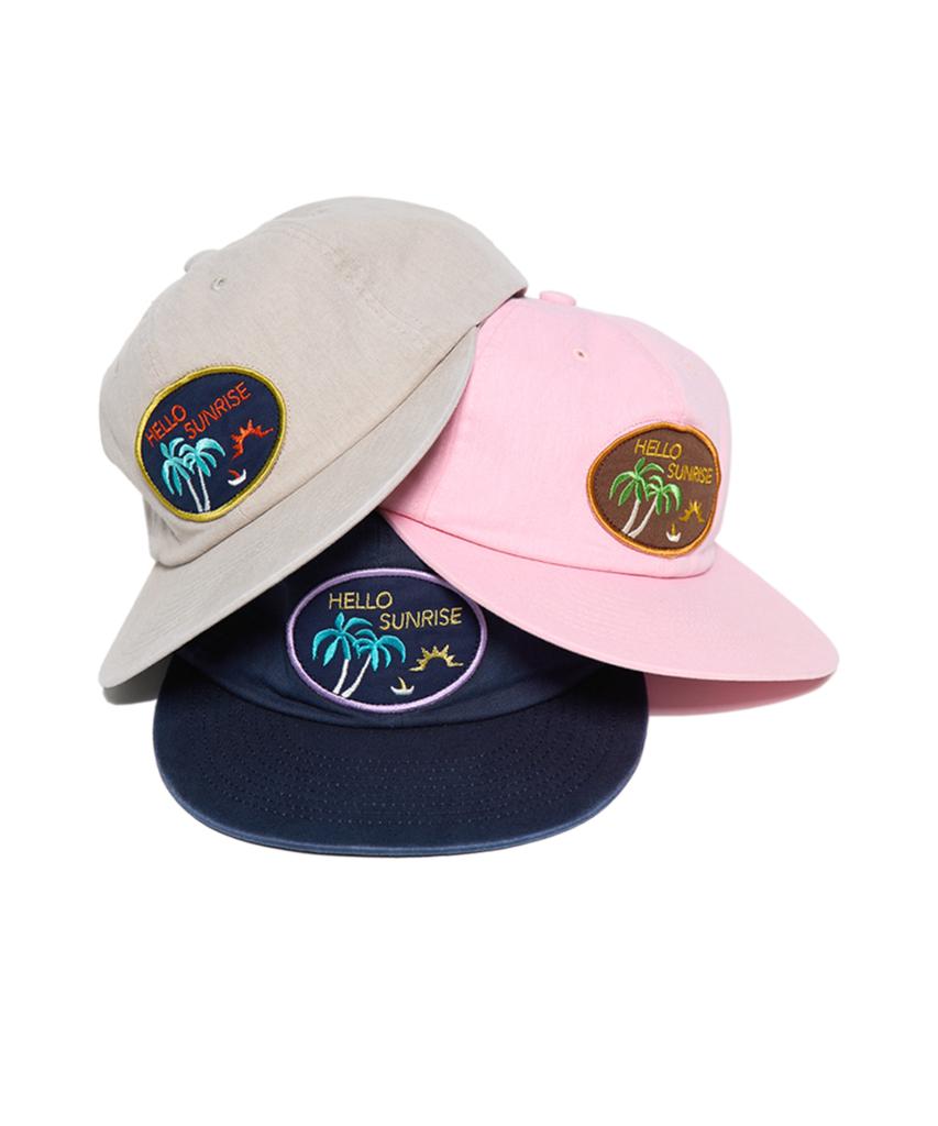 HELLO SUNRISE Hs Palm Tree Wappen 6Panel Cap_Coral Pink
