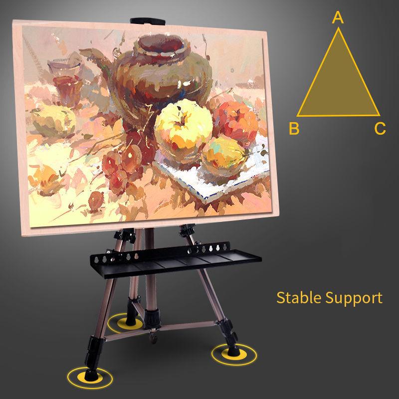 Foldable Painting Tripod Portable Aluminum Alloy Liftable Easel Holder Art Student Specific Sketching Tool
