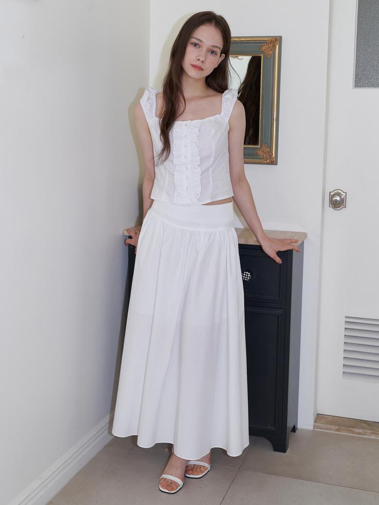 KINDABABY Frill Sleeveless Blouse Top - White