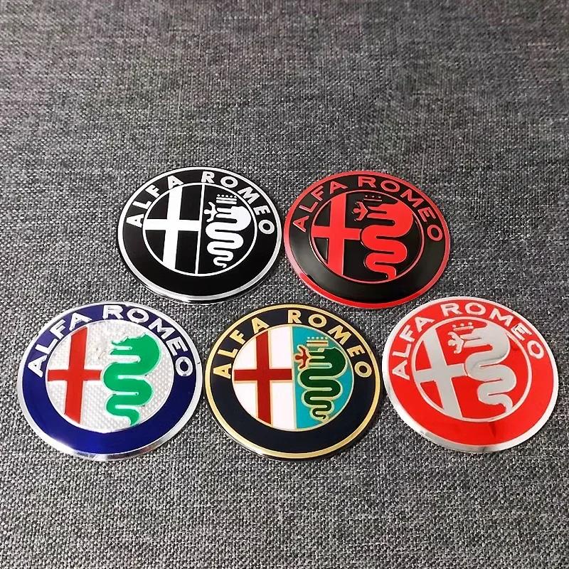 For Alfa Romeo 2026 Hot Sticker for Alfa Romeo 147 Giulietta Stelvio 40mm 50mm 56mm 60mm 65mm 74mm Car Front Hood Emblem Logo Re