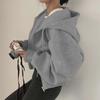 Women's 2023 Autumn/Winter Velvet Hoodie: Slim, Versatile Zip-Up Sweatshirt