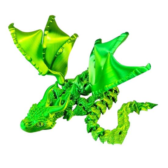 Ornement de dragon imprimé en 3D, dragon articulé avec ailes, jouet flexible anti-stress pour adultes, décoration de bureau à domicile