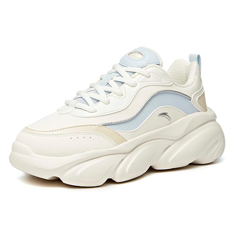 Anta Katt tass dämpning Halkfri Låg topp Klumpiga Sneakers Dam Vit Blå 922048894-3