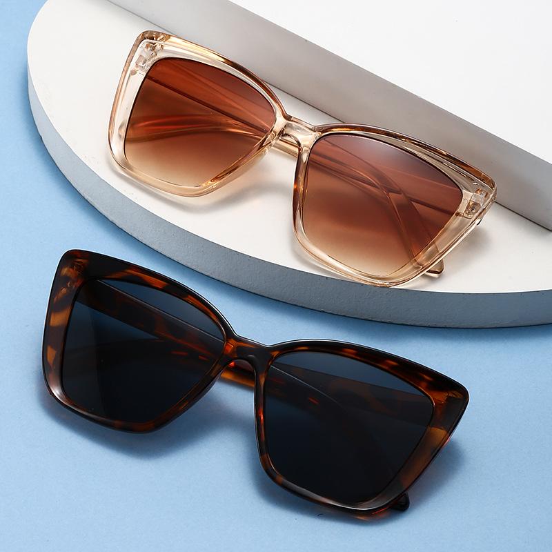 Vintage Cat Eye Sunglasses Women Retro Square Big Frame Sun Glasses Female Designer Fashion Shades Oculos De Sol