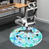 1pc Mermaid OceanChair Carpet for Office, Indoor Non-Slip Washable Polyester Fiber Carpet, Mat For Office, Machine Washable