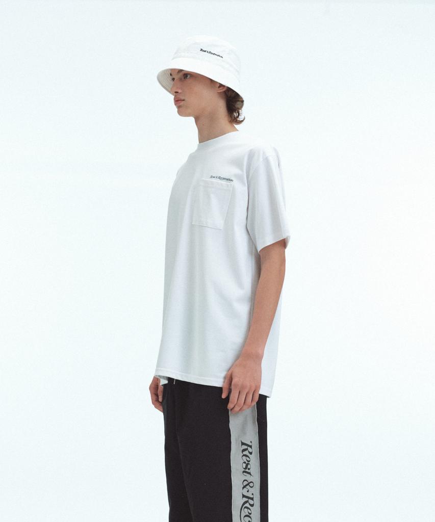 REST&RECREATION Reversible Nylon Bucket Hat - White