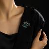 Ethnic Style Brooch Pin Unisex Dragon Shape Rhinestone Inlaid Enamel Pin Clothing Coat Badge Jewelry Party Accessories