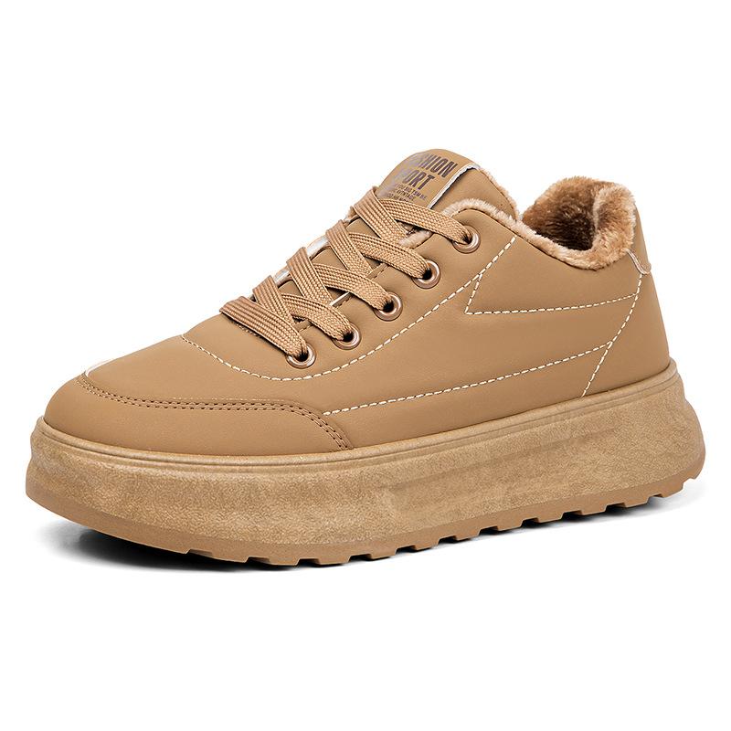 Fleece Cotton Shoes, Women's Snow Cotton Thick-soled Board Shoes, Versatile Anti-slip Casual Shoes