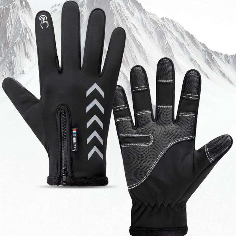 Outdoor Cycling Warm Gloves for Autumn and Winter Men and Women's Sports Fitness Gloves Plus Velvet Cold Proof Waterproof Touch Screen Gloves