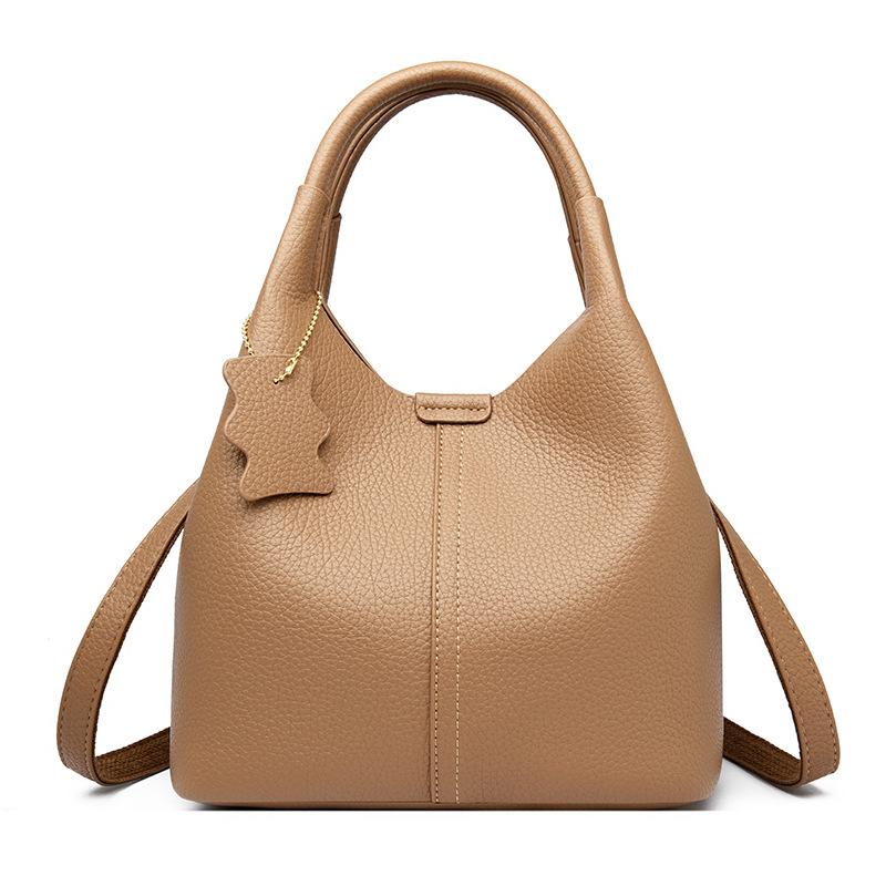 Handtas - Zachte Leren Schoudertas om te Dragen - Modieuze Enkele Schouder Crossbody Tas - Hoogwaardige Emmer Tas