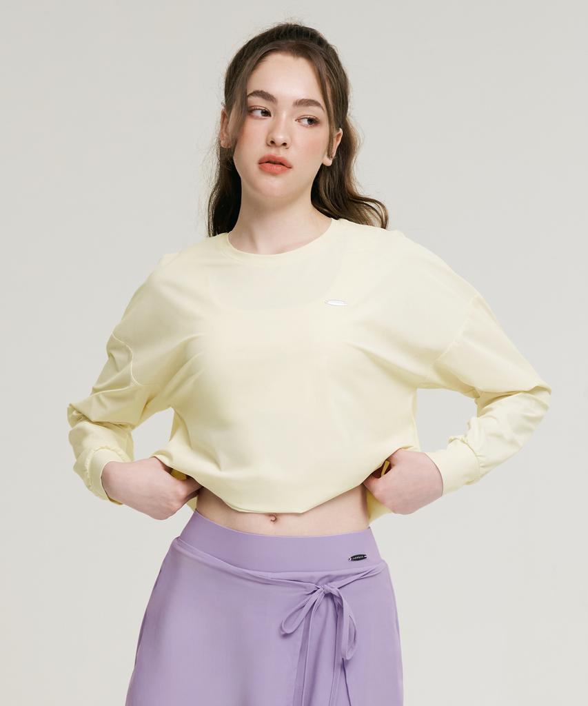 Leijibi Air Pastel String Loose Fit Women'S Long Sleeve Rash Guard Coconut Milk