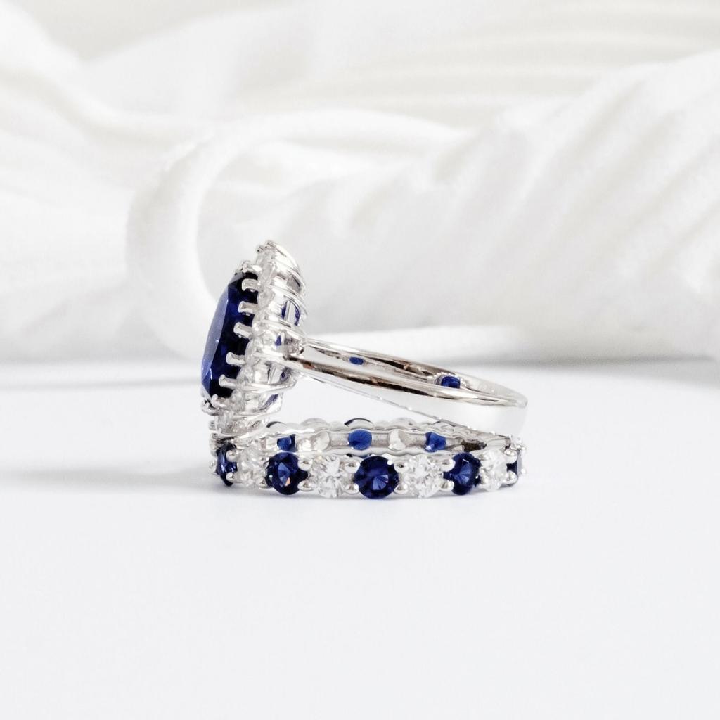 Sapphire Ring, Niche Ladies Ring Internet Celebrity Jewelry