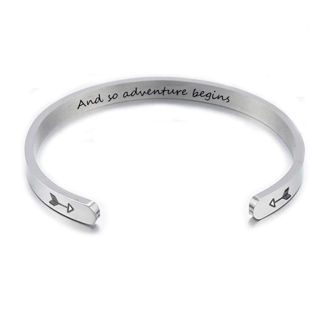 Titanium Steel Bracelet Personalized Phrase Bracelet Carved Bracelet Birthday Graduation Friendship Gift Souvenir for Women
