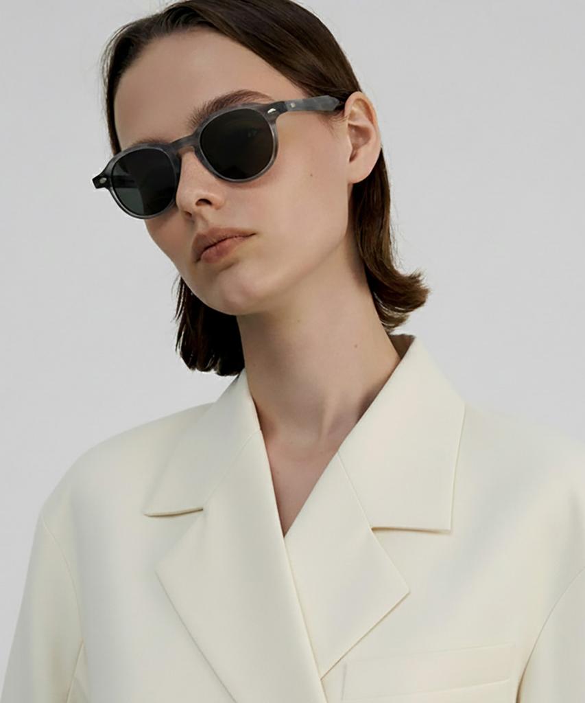 Lingkeonpeuleim Vintage524 Acetate Sunglasses Marble Gray