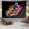 Motocross Rider In Action Tapestry, Unique Design Tapestry, Wall Decor for Bedroom,Livingroom, Playroom,Heartwarming Fan Holiday Gifts