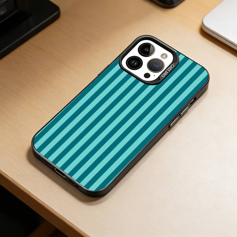 M-Multicolor Stripes  Phone Case For iPhone 17,16,15,14,13,12,11 Plus,Pro Max,XS,Colorful Silver Black Cover
