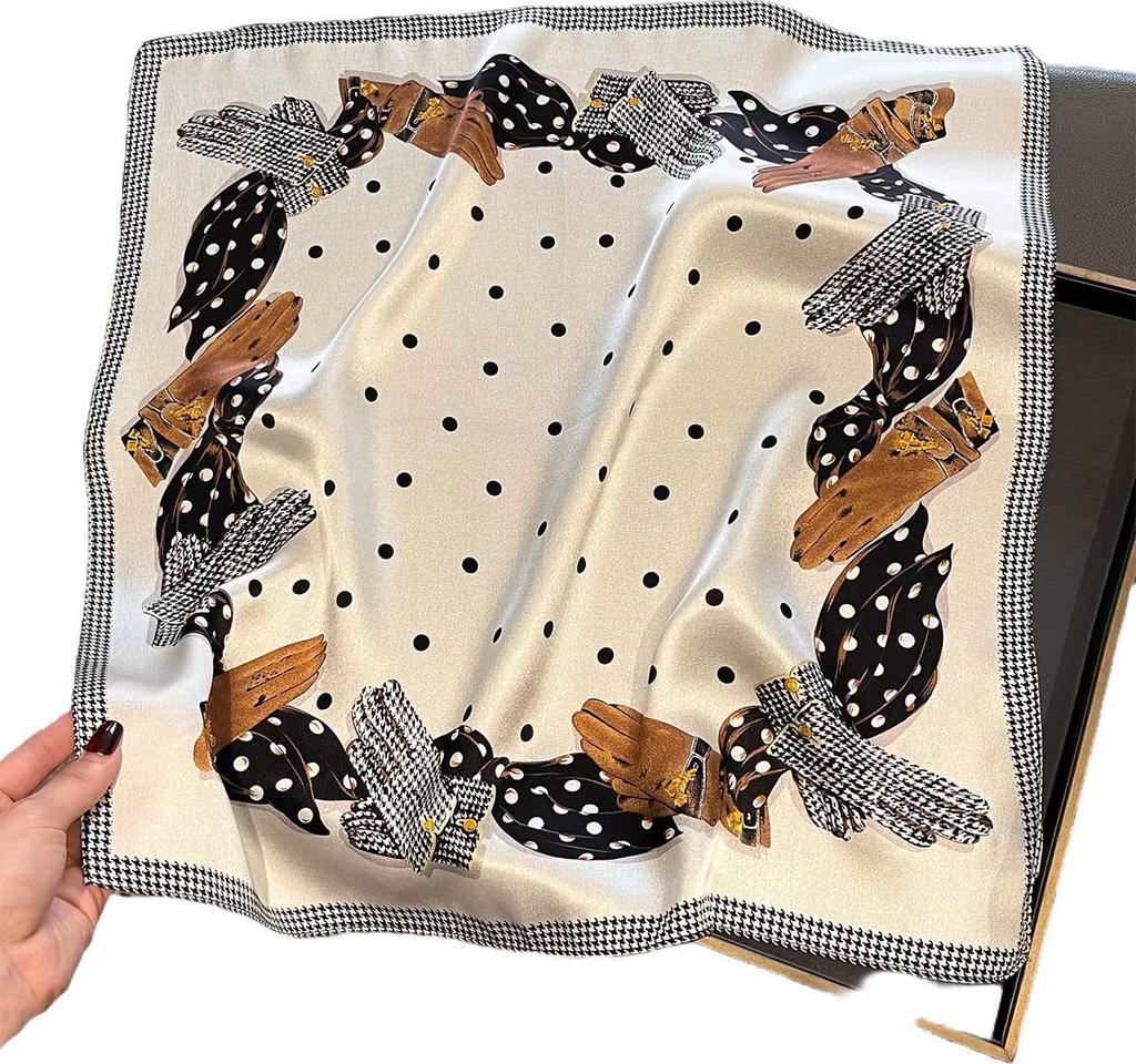 100% Natural Real Silk Scarf Women Hair Foulard Luxury High Quality Bandana Square Headband Hijab Print Poncho Scarves Pashmina