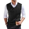 Men's Fashion Printed V-Neck Vest Sleeveless Knitted Pullover
