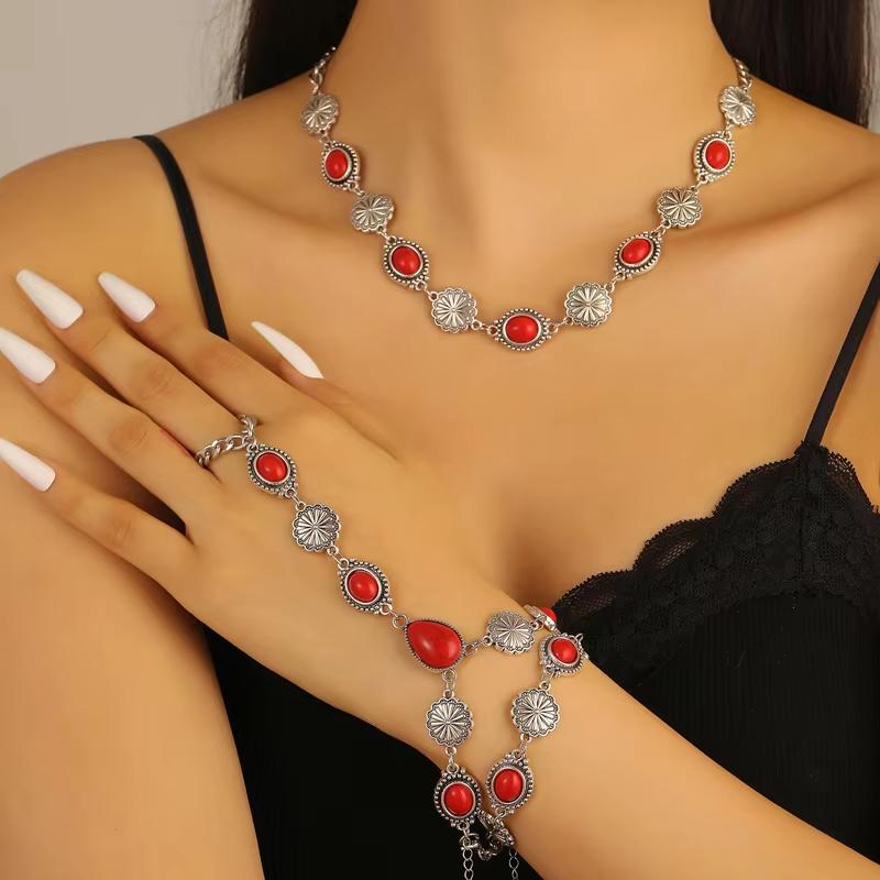 Gold Big Crystal Ring Bracelet For Women Wrist Chain Jewelry Hand Back Chain