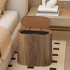 French Retro Faux Wood Grain Trash Can Modern Large Capacity Waste Bin For Living Room Kitchen Bathroom Home Garden Wastebasket