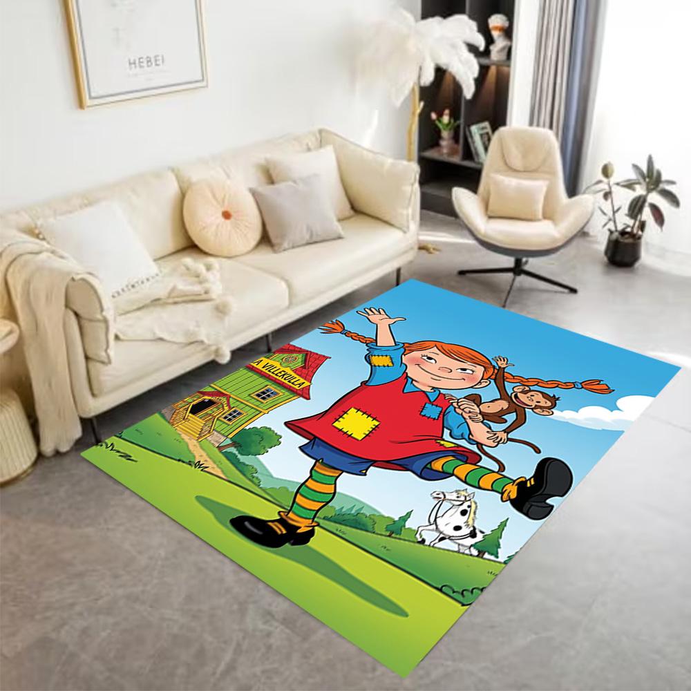 Pippi Adventure Floor Mat Perfect for Dining Room Outdoor Balcony Foyer Anti-slip Rug Office Home Decor Luxury Gift for Birthday, Christmas, Wedding